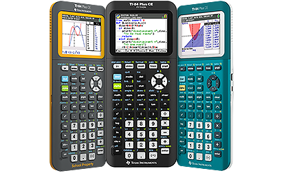 Family line of TI-84 Plus CE graphing calculators